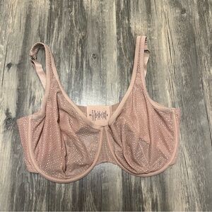 Third Love Unlined Modern Mesh Scoop Underwire Bra Nude Size 38G